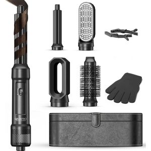 QFLEX PRO® Airstyler - Fohnborstel - Airstyler - Krulborstel - Fohn - Thermal Brush - Krultang - Haardroger - Multistyler - Stijlborstel - Krullen borstel - Heteluchtborstel - incl. luxe opbergbox, hittebestendige handschoen & 2 haarclips
