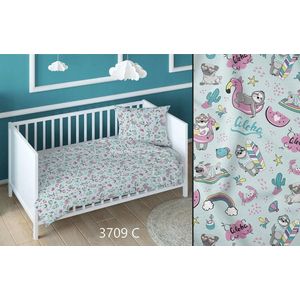 Kinderbeddengoed 140x200 Katoen Aloha Hondjes Mint Ritssluiting