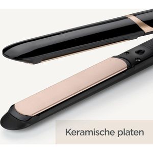 Super Smooth 235 Stijltang Titanium-Keramische Platen - Voor Glad & Glanzend Haar - Ionische Anti-pluis - Verbeterde Warmtebescherming - 6 Temperatuurinstellingen - Inclusief Mat - Professionele Haarstyling