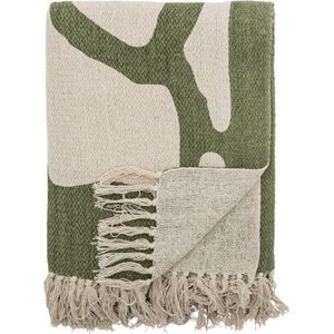 Bloomingville Dalmine plaid, groen, gerecycled katoen