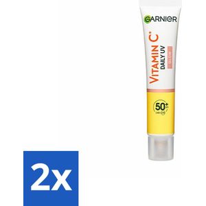 2 x Garnier - SkinActive - UV Fluid - Vitamine C - Anti-Pigmentvlekken - SPF 50+ - 40 ml - Zonbescherming - Vitamine C Serum - Anti Pigmentvlekken - Dagcrème - Spf50