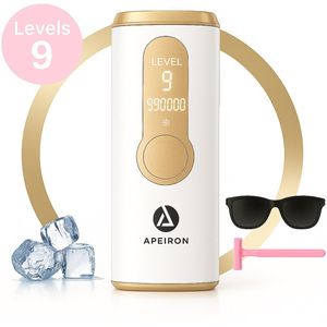 Apeiron® Laser Ontharingsapparaat - IPL Ontharingsapparaat - 9 Intensiteitsstanden - Vriesfunctie - 990.000 Flitsen - Incl. Beschermingsbril & Scheermes