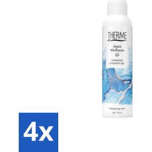 Therme - Aqua Wellness - Schuimende Douchegel - Verfrissend - Verzorgend - 200ml - Voordeelverpakking - 4 stuks