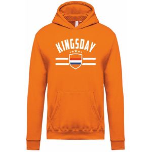 Hoodie Kingsday Vlag | Koningsdag kleding | oranje hoodie shirt | Oranje | maat XS
