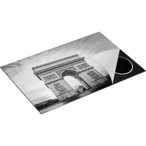 Chefcare Inductie Beschermer Arc de Triomphe in Parijs met Zonsondergang - Zwart Wit - 81,2x52 cm - Afdekplaat Inductie - Kookplaat Beschermer - Inductie Mat
