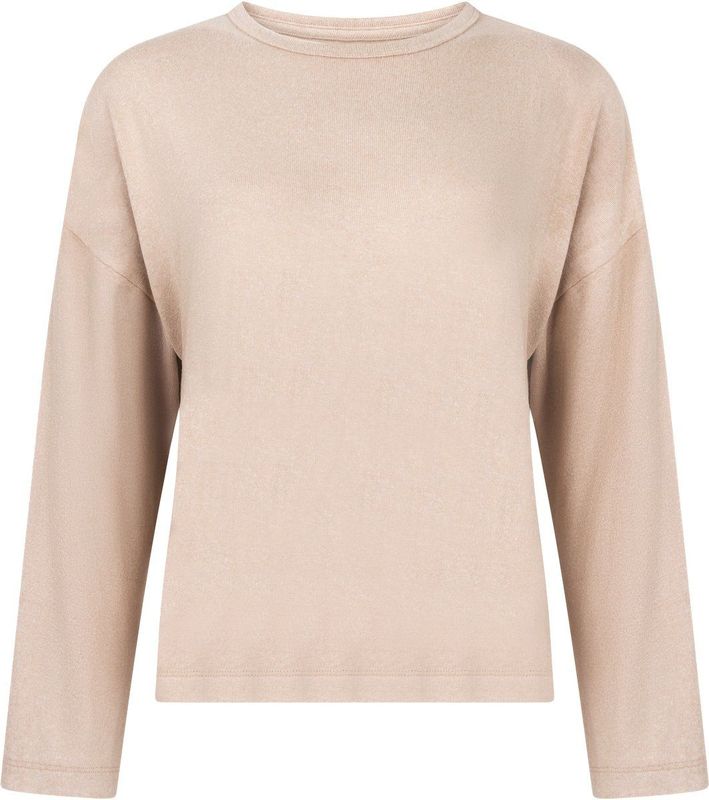 Hunkemöller - Slaapshirt - Beige gemêleerd - Lange Mouw - 7/8 Lengte
