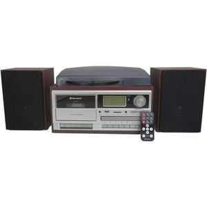 Mini Hi-Fi Muzieksysteem met Platenspeler, Digitale Radio, CD-MP3-speler, Bluetooth en Afstandsbediening