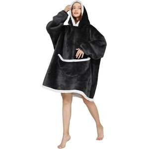 Luxe hoodiedeken - hoodie knuffeltrui hoodiedeken deken met mouwen