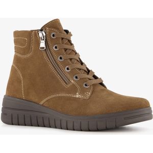 Hush Puppies suède dames veterboots bruin - Maat 40 - Echt leer - Uitneembare zool
