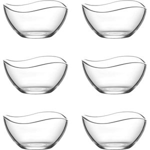 6-delige 310 ml kom glazen kom serveerschalen set dessertkommen glas slakom glazen schaaltjes set bowl schaal decoratieve schaal met moderne uitstraling Schalen set