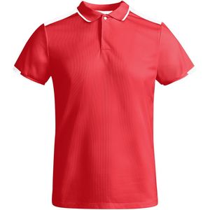 2 Pack Heren Polo met contrasterende naden gerecycled polyester, Control Dry en antibacteriele polo 'Tamil' merk Roly 140 grm maat XL Rood/Wit