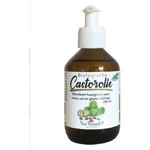 Castor Olie 250 ml - Biologisch - Koudgeperst en ongeraffineerd - Puur - Haar, huid en wimpers - Wimperserum - Pure Naturals