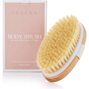 Droog borstelen lichaamsborstel voor exfoliatie en cellulitisbehandeling - Organische massage scrub borstel met natuurlijke haren