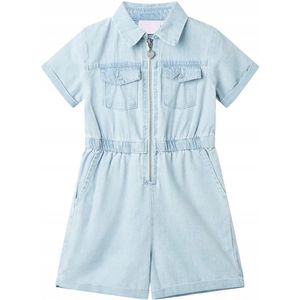 Kinderjumpsuit 100% Katoen lichtblauw maat 128 (7-8 jaar)