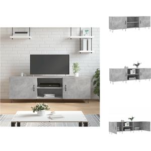 vidaXL TV-meubel Betongrijs - 150 x 30 x 50 cm - Trendy design - Kast