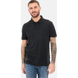 camel active Piqué poloshirt gemaakt van gecertificeerd organic cotton - Maat menswear-S - Zwart