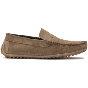 Kazar - Mocassins - Taupe - Suède - Comfortabele Instapschoenen
