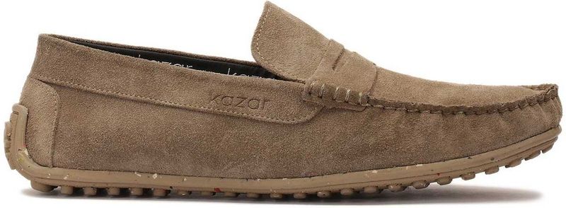 Kazar - Mocassins - Taupe - Suède - Comfortabele Instapschoenen