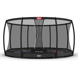 BERG InGround Elite Levels Trampoline - Rond - Grijs - 430 cm - incl. veiligheidsnet deluxe