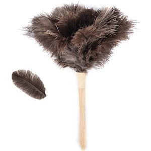 Natuurlijke Plumeau met Struisvogelveren - Draagbaar en Herbruikbaar, 40 cm