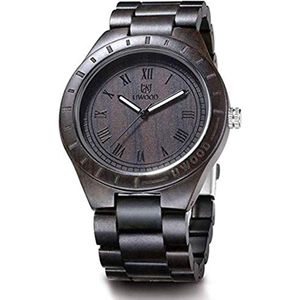 Victorious Houten Horloge – Heren Horloge – Dames Horloge – Donkerbruin – Ø49mm