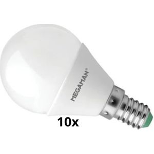10 stuks Megaman 3.5W Opal Golf Ball E14 koel Wit 4000k (25W Equivalent)