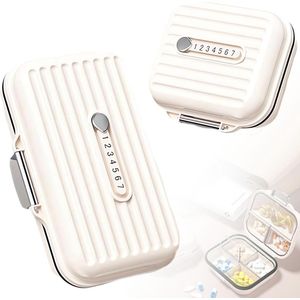 2-Stuks Reizigingsmedicijnendoos (Groot & Klein, Wit) - 7 Vakken, Drievoudige Afdichting, Geschikt voor Reizen & Dagelijks Gebruik