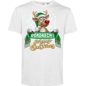 T-shirt Dordrecht | Foute Kersttrui Dames Heren | Kerstcadeau | FC Dordrecht supporter | Wit | maat L