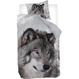 Snoozing Winter Wolf - Dekbedovertrek - Eenpersoons - 140x200/220 cm - Multi kleur