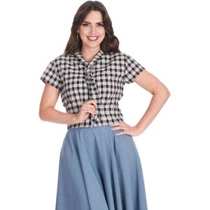 Banned - Cherry Check Blouse - L - Blauw