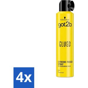 Got2b Glued Extreme Freeze Haarspray 300 ml - Voordeelverpakking - 4 stuks
