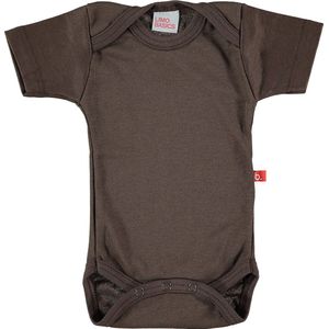 Baby romper korte mouw bio katoen donkerbruin 74-80