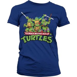 Teenage Mutant Ninja Turtles Dames Tshirt -S- Turtles Distressed Group Blauw