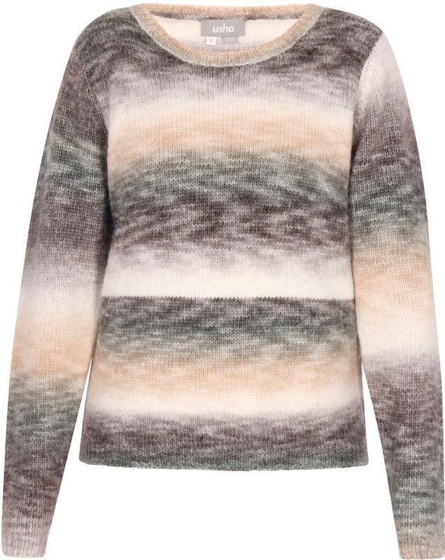 usha - Pullover - Ombre - Met Ronde Hals - Lange Mouwen - Relaxed Fit
