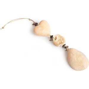 Zeep hanger met hartjes Aloe Vera zeep en kralen - crème wit