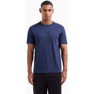 EA7 Emporio Armani - 6DPT10-PJTMZ - T-shirt - Blauw - Korte Mouwen