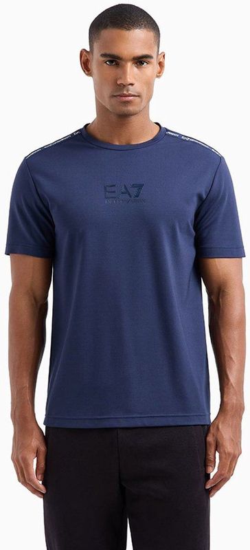 EA7 Emporio Armani - 6DPT10-PJTMZ - T-shirt - Blauw - Korte Mouwen