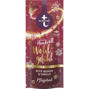 Kerst Badzout - T by Tetesept - Een handvol welzijn - Rode Bessen & Vanille | 1x 40g - Sprankelende Badparels | Limited Edition 2025