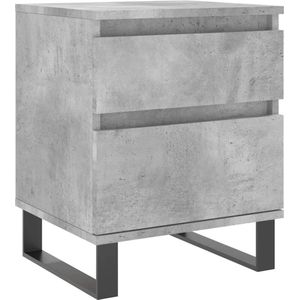 vidaXL - Nachtkastje - 40x35x50 - cm - bewerkt - hout - betongrijs