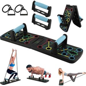 Buikspiertrainingssysteem - Opvouwbaar Ultra Push-Up Board - Arm Beugelbord met Weerstandsband - Multifunctioneel Fitnessapparatuur pull up bar