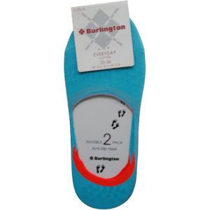 Burlington 2 paar invisible sneaker sokken maat 39/40 turquoise