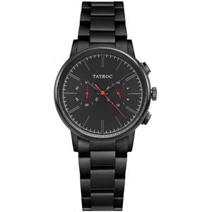 Tayroc Meridian Chrono Black/Red Steel - 42mm