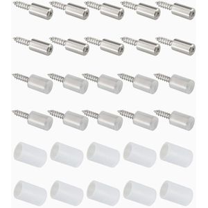 Plankhouders - 20 stuks zelftappende schroeven met transparante rubberen hoes en antislip afdekking