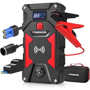Car Jump Starter 6000A Peak 26800 mAh 12V met Draadloze Oplader en Slimme Startkabel