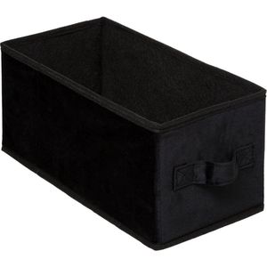 Opbergmand/kastmand 7 liter zwart polyester 31 x 15 x 15 cm - Opbergboxen - Vakkenkast manden