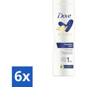 Dove - Body Love Bodycrème - Essential Care - Verzachtend en hydraterend - 250 ml - Voordeelverpakking - 6 stuks
