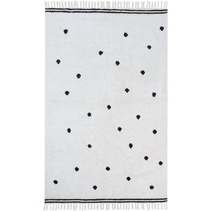 LAZA - Vloerkleed - Wit - 140 x 200 cm - Katoen