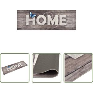 The Living Store Vloermat - Rechthoekig - Home-print - 150 x 45 cm - 100% polyamide