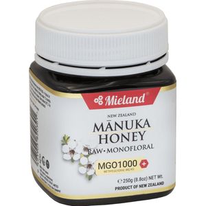 100% natuurlijke, rauwe Manuka honing MGO 1000+, Mieland - 250 gram- hoogste kwaliteit! -uit Nieuw Zeeland- gecontroleerd en gecertificeerd