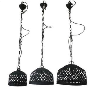 Deco4yourhome® - Hanglamp - Set van 3 - Zwart - Black - Industrieel - Mickey